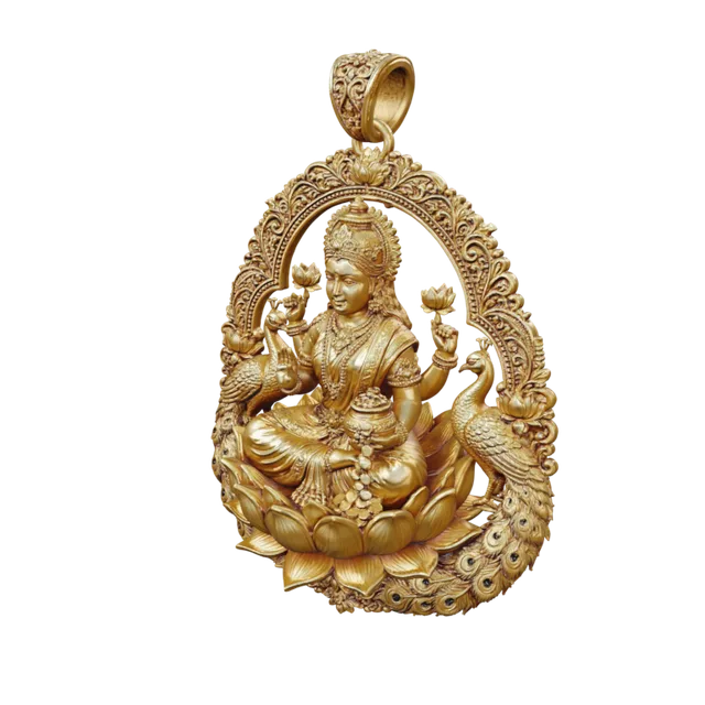 Gold deity pendant